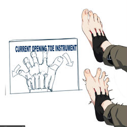 This is a pixiv picture whose title is 电刺激型足趾强制张开装置.