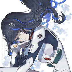 This is a pixiv picture whose title is 綾波レイのパイロットスーツを着たトラロック.
