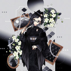 This is a pixiv picture whose title is 🐈‍⬛.