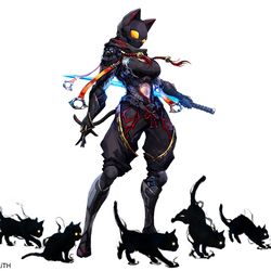 This is a pixiv picture whose title is 黒猫先生.