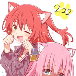 This is a pixiv picture whose title is 猫の日.