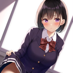 This is a pixiv picture whose title is ブレザーでノーパンの井上さん.