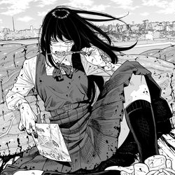 This is a pixiv picture whose title is 焼き鳥を喰らうヨル.