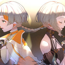 This is a pixiv picture whose title is 1st Anniversary.