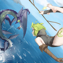 This is a pixiv picture whose title is 海战.