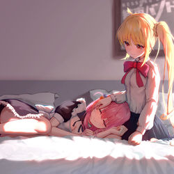 This is a pixiv picture whose title is 虹夏x波奇.