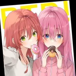 This is a pixiv picture whose title is 喜多×ぼっち.