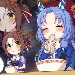 This is a pixiv picture whose title is AIさんとラーメンを食べに来たファイン.