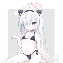 This is a pixiv picture whose title is A.R.O.N.Aも黒ビキニ.