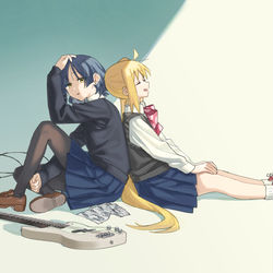 This is a pixiv picture whose title is 「だって私、リョウのベース好きだし！」.
