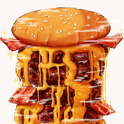 This is a pixiv picture whose title is ハンバーガー.
