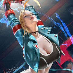 This is a pixiv picture whose title is Cammy Stretch キャミィ.