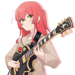 This is a pixiv picture whose title is 人のギターちょっと弾きにくいよね.