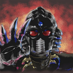 This is a pixiv picture whose title is 黒い太陽神の代行者.