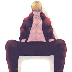 This is a pixiv picture whose title is 【鮫恋】理人の筋肉とコミックス特典情報.