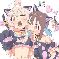 This is a pixiv picture whose title is 猫になっちゃった.