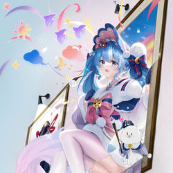 This is a pixiv picture whose title is 冬空ノ画家.