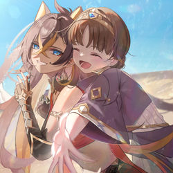 This is a pixiv picture whose title is 砂漠の旅.