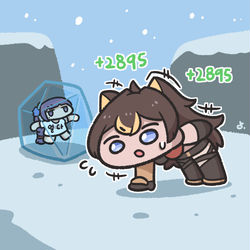 This is a pixiv picture whose title is 데히야로 설산에서 살아남기.
