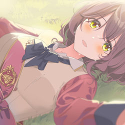 This is a pixiv picture whose title is can't keep my eyes off U.
