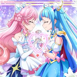 This is a pixiv picture whose title is 二人はプリキュア♪.