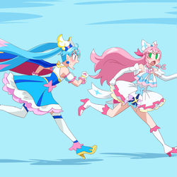 This is a pixiv picture whose title is 手と手をつないで.