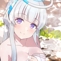 This is a pixiv picture whose title is 「いつまでも見てないでお隣、どうぞ♪」.