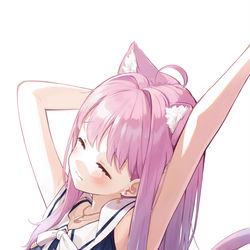 This is a pixiv picture whose title is 伸びするルーナちゃん.