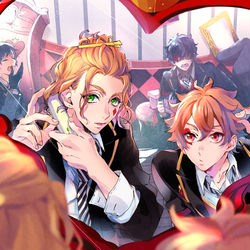 This is a pixiv picture whose title is 「寮長〜〜〜！！！女子が洗面台あけてくれませ〜〜〜ん！！！」.