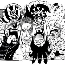 This is a pixiv picture whose title is むぎゅっと新四皇.