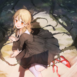 This is a pixiv picture whose title is 赤い靴.