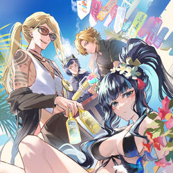 This is a pixiv picture whose title is 常夏ミクトランパ.