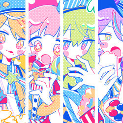 This is a pixiv picture whose title is もぐもぐワンダショ.