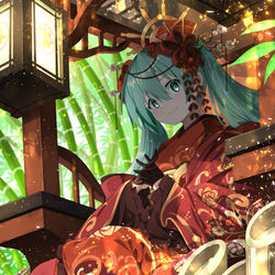 This is a pixiv picture whose title is かぐや姫 ミク.