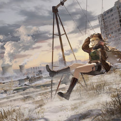 This is a pixiv picture whose title is 荒れ果てた郊外 1999.