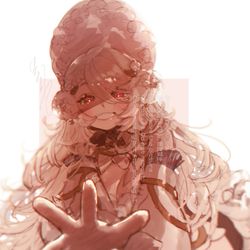 This is a pixiv picture whose title is 【skeb】女神様の戯れ.