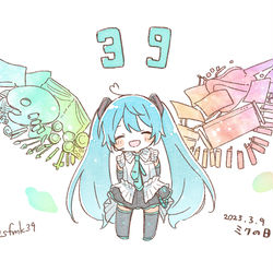 This is a pixiv picture whose title is ミクの日2023.