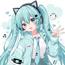 This is a pixiv picture whose title is 🎧‎🎮🤍.