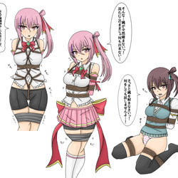 This is a pixiv picture whose title is 変身前も後も縛られるヒロピン用魔法少女（アンケートあり）.