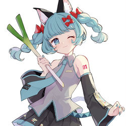 This is a pixiv picture whose title is ミクの日VITTE.