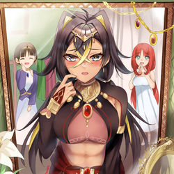 This is a pixiv picture whose title is 「ニィロウの服があたしに似合うわけないだろう…///」.