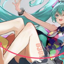 This is a pixiv picture whose title is ミクの日2023.