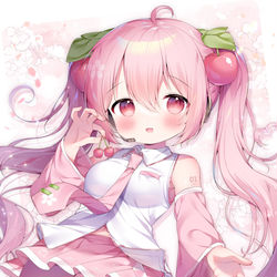 This is a pixiv picture whose title is 桜ミクさん🍒𓈒𓏸.
