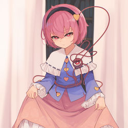 This is a pixiv picture whose title is 頼んだら脚くらいは見せてくれるさとり様.