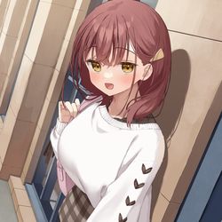 This is a pixiv picture whose title is 「えへへ、私も今来たところです」.