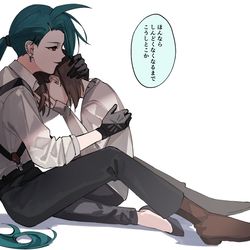 This is a pixiv picture whose title is 「しんどい」.