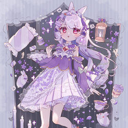 This is a pixiv picture whose title is 💜×🐰.