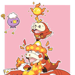 This is a pixiv picture whose title is ほのおワニ。.