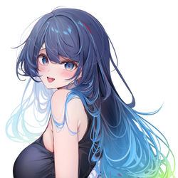 This is a pixiv picture whose title is 青髪少女 Re..