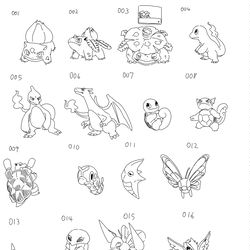 This is a pixiv picture whose title is うろ覚えで全ポケモン描いた.
